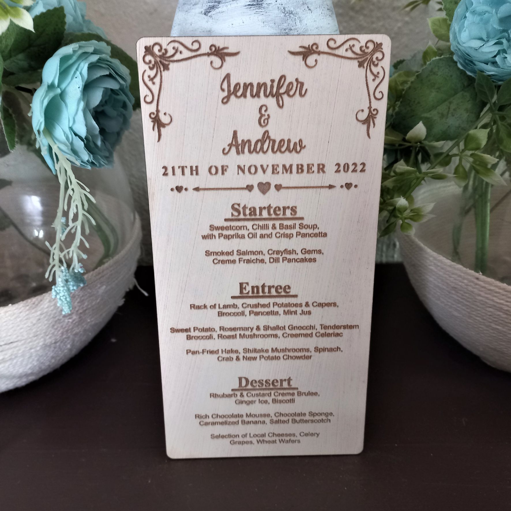 Table Side Menu Table Menus with Floral Side Pattern – Infinity Factory