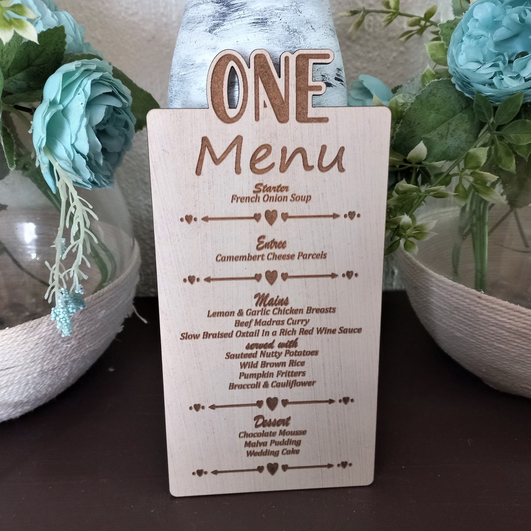 Line For Table Menu Table Menus with Floral Side Pattern – Infinity Factory